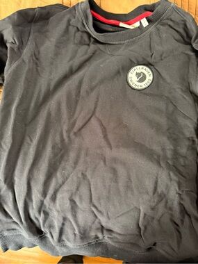 Fjallraven Black Crewneck Sweatshirt with Red Neck Trim